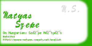 matyas szepe business card